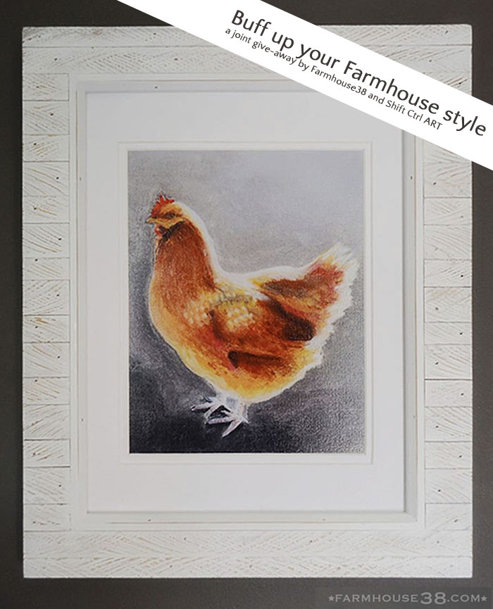 Chicken print giveaway with banner