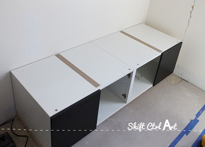 Shorten IKEA cabinets built in bench 1